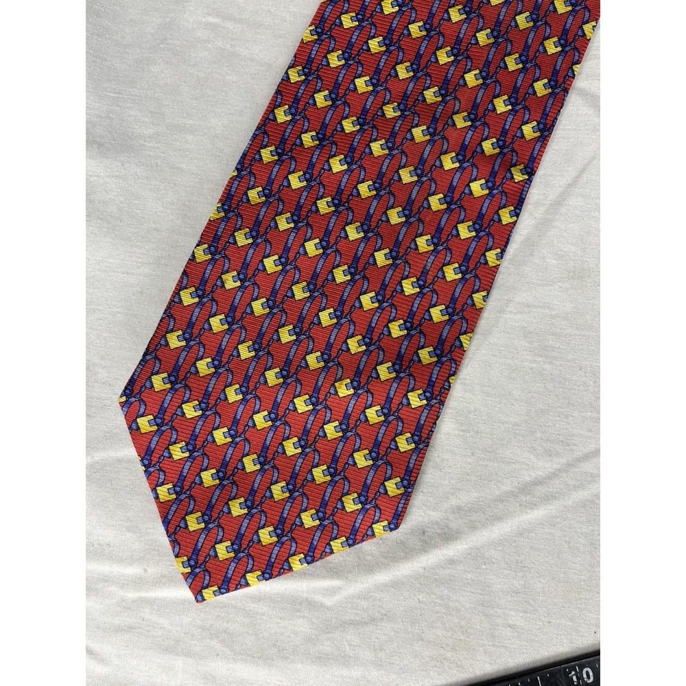 Bardelli Roma Repp Tie Red Blue Gold All Silk Italian Design